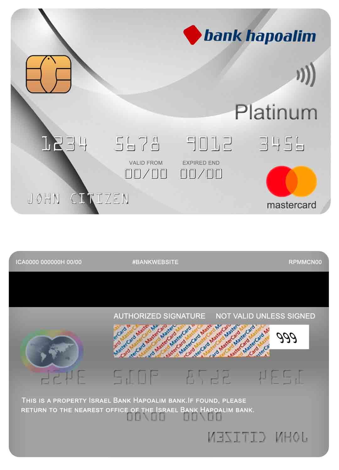 Israel Bank Hapoalim bank mastercard